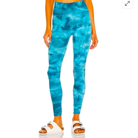 Free People! FP Movement Good Karma Tie Dye Leggings in Blue Peacock NWT! - Picture 3 of 11